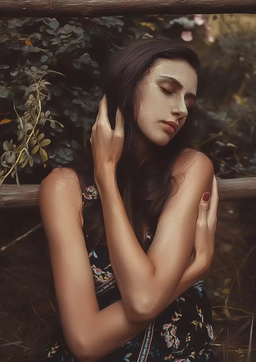 长发欧洲美女的性感迷人写真